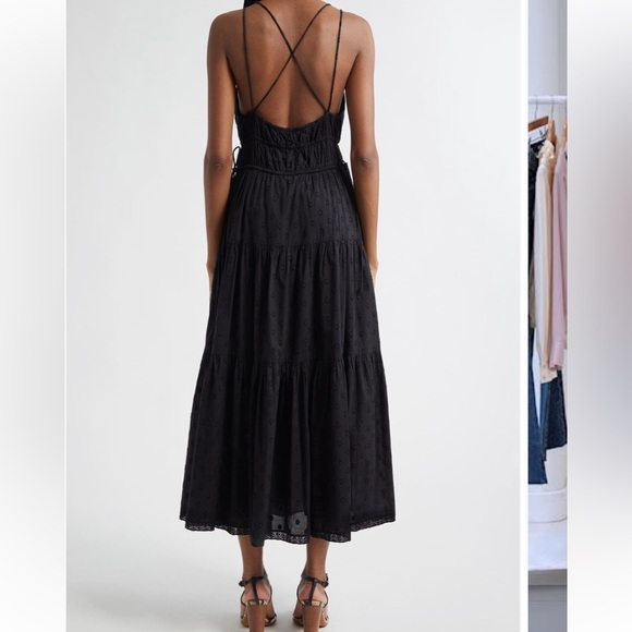 Ulla Johnson Freya Circle Jacquard Tiered Cotton Dress - Picture 2 of 8